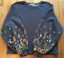 Zara grey cotton sweat top M