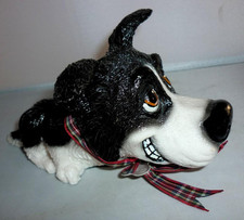 LITTLE PAWS BESS BORDER COLLIE BLACK & WHITE PUPPY DOG ORNAMENT FIGURINE FIGURE