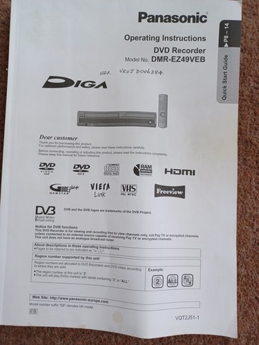 Panasonic diga owner manual - panasonic,