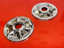 VESPA VBB VNA VNB CHROME 8 INCH FRONT AND REAR FACTORY PRESSED STEEL HUB CAPS