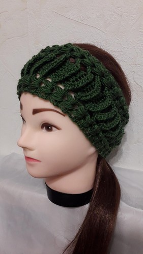 Hand crocheted headband hat - ,