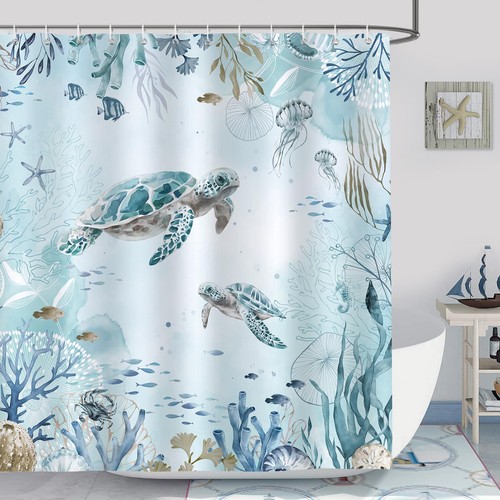 Sea turtle shower curtain - sea,