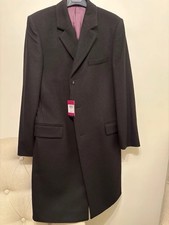 Black Italian Wool Cashmere Overcoat 38R