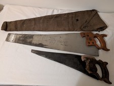 X2 Disston D-8 Vintage Saws And Holder, Used, Ship Building, Liverpool Docks.