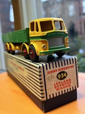 Dinky SuperToys #934 green/yel Leyland Octopus wagon VGOOD in VGOOD original Box