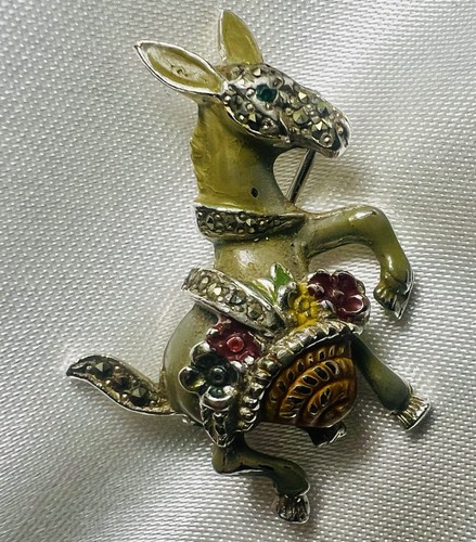 Vintage rare enamel - enamel, donkey