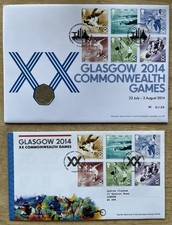 2014 GB Stamps, 50p Coin First Day Cover FDC - Glasgow 2014 Commonwealth Games