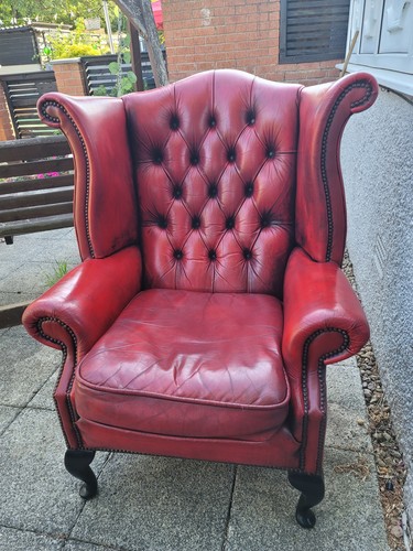 Leather chesterfield armchair - leather,