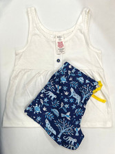 Mini Boden Sleeveless Fun Print Pyjama Set - Blue Forest Lagoon