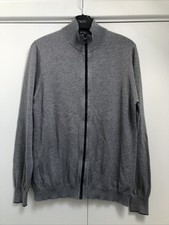 Gap Mens Zip Up Cardigan 100% Cotton  Grey & Black - Size S