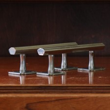 Pair of, Art Deco Door Pulls / Door – Drawer – Cupboard Handles, Nickel plated