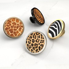 Animal Print Skin Pattern Cupboard Cabinet Drawer Door Knobs Pulls Handles