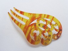 Vintage Hair Comb 1920s Celluloid Faux Tortoiseshell Asymmetrical Slide Ladies
