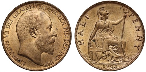Edward vii 1902 halfpenny - edward,
