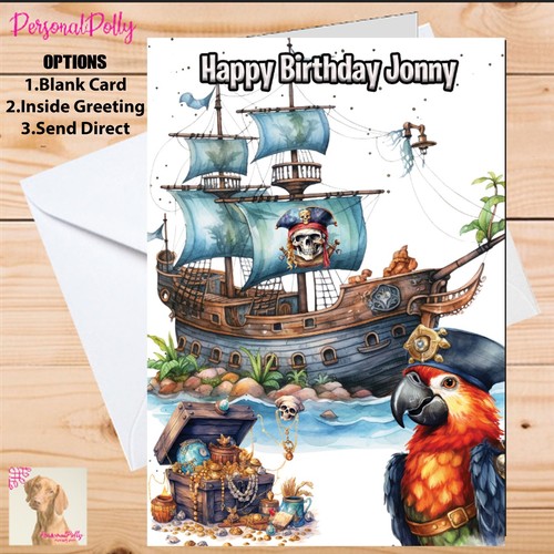 Personalised pirate card - personalised,