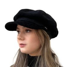 Cord Baker Boy Hat Black