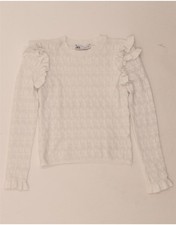 ZARA Womens Crop Ruffle Crew