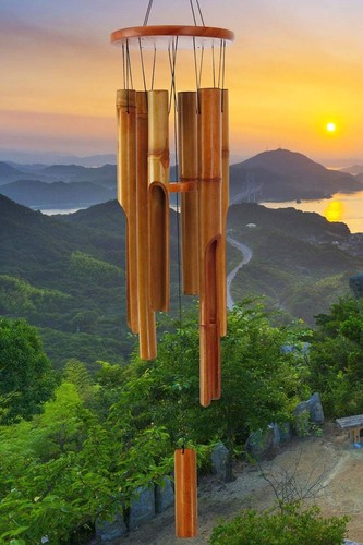 Bamboo wind chimes - bamboo, outdoor