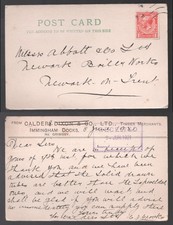 1921 KGV Calders Timber Merchants. 1d Postcard