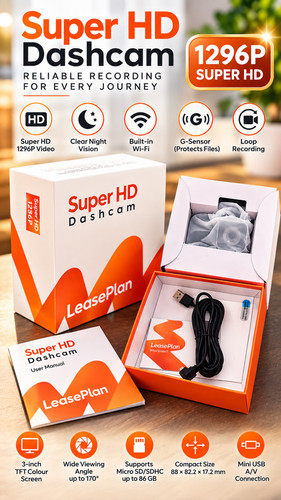 Super dashcam 1296p - hd, with