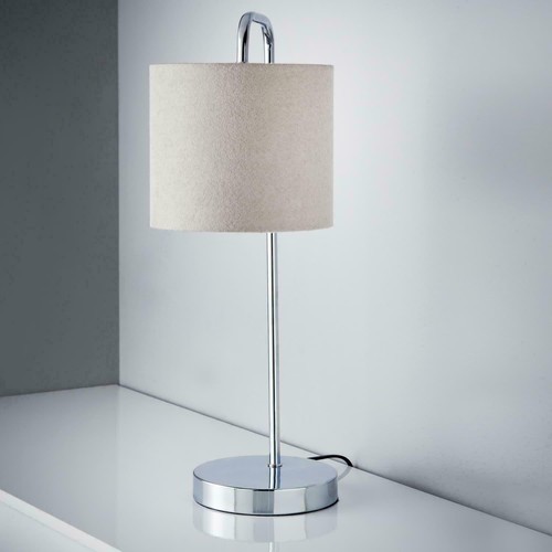 Silver metal table - table, lamp