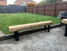 Handmade Treated 120cm Wooden Garden Sleeper Bench In/Out Use Free ? Included.