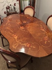 Dining table Italian style Hardwood seats 6 people  with 4 chairs