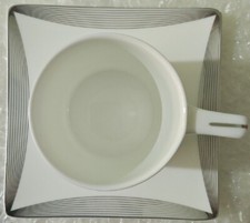 Versace Tea Cup & Saucer Rosenthal Medusa Modern Minimalist Design Rare Set UK