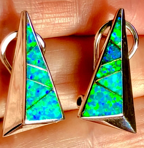 Brazilian green opal earrings - brazilian,
