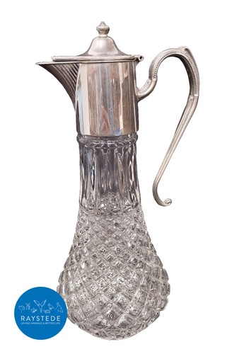 Silver plate claret jug - plate, cut