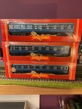 3 x HORNBY BLUE SILVER LMS CORONATION SCOT COACH SET - 2 X R422 1ST & R423 BRAKE