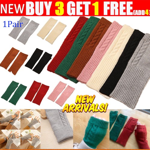 Warm knitted fingerless gloves - warm,