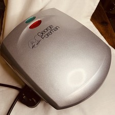 George Foreman 14574 Health Grill 800 W Silver Fat Draining Griddle Used