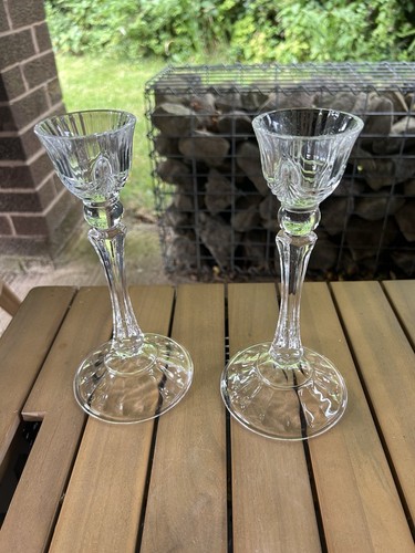 Pair lead crystal cut glass - crystal,