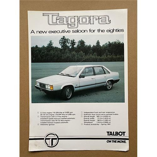Talbot tagora brochure - talbot, 1980