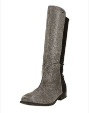 Stuart Weitzman 50/50 Metallic Stretch Pyrite Nocturn Boots Size 5 Glitter