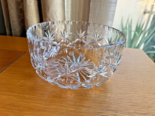 Super  Large Vintage Lead Crystal Star Cut Fruit Bowl 20cm Dia,