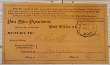 1881 Registered Mail Receipt