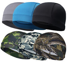 All Season Helmet Liner Base Layer Skull Cap Motorcycle Biker Bandana Black Grey