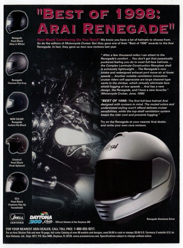 1999 arai renegade helmet - 1999,