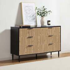 Dusk Evie Matte Black & Wood Effect 6 Drawer Chest RRP £215