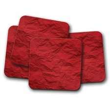 4 Set - Crumpled Red Paper