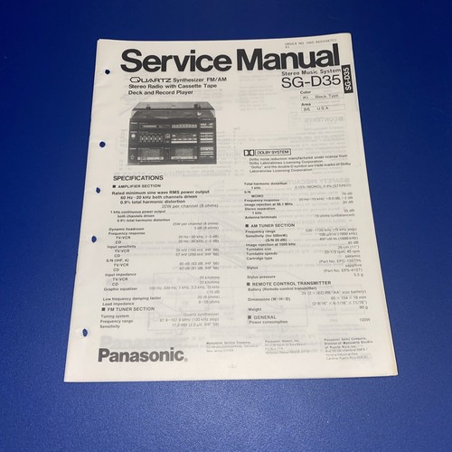 Panasonic service manual - panasonic,