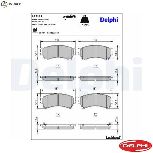 Brake pad set disc - pad,