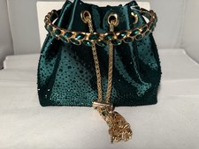 Emerald green satin - satin, bucket