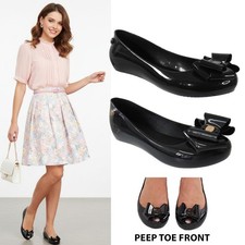 Ladies Flat  Jelly Shoes Ballerina Ballet Pumps Womens Black Loafers Size