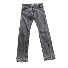 Voi Mens Skinny Jeans 34R Dark Grey Distressed Stretch Fit Waist 34 Leg 32 Inch