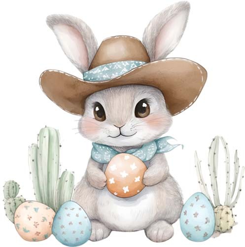 Colour easter bunny cactus - colour,