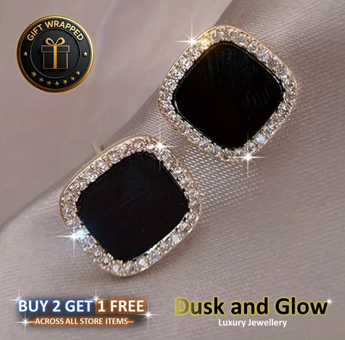 Silver black square - silver,