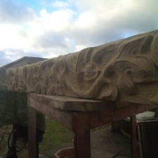 Vintage carved stone lintel